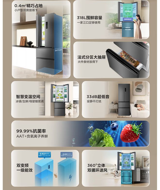 国产冰箱运转音屡创新低双11三款静音冰箱推荐头号玩家龙八国际网址35dB 34dB 33(图1)
